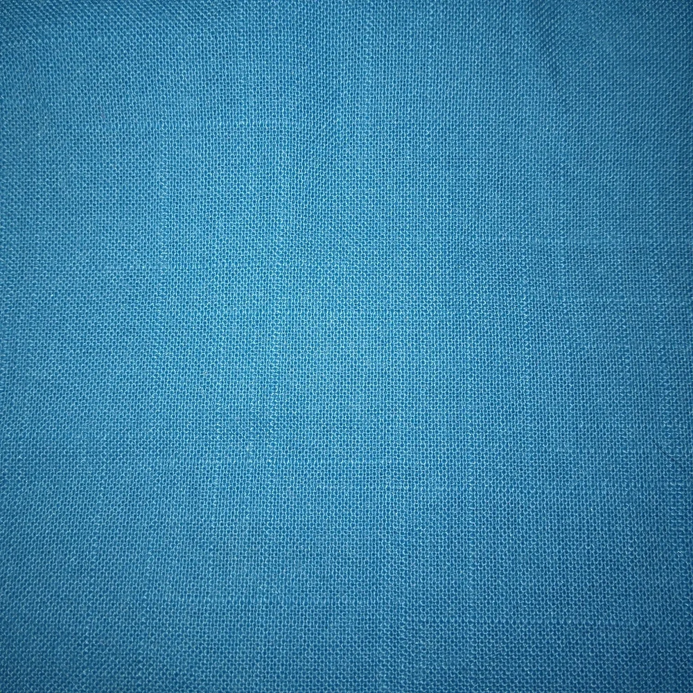 FABRIC Linen Look Blue Fabric Poly Cotton With Very Light Window Pane Lo…
